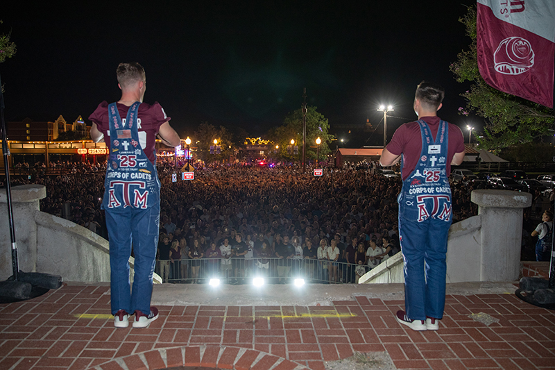 Yell Practice in Fort Worth before Texas A&M's win over Arkansas.
